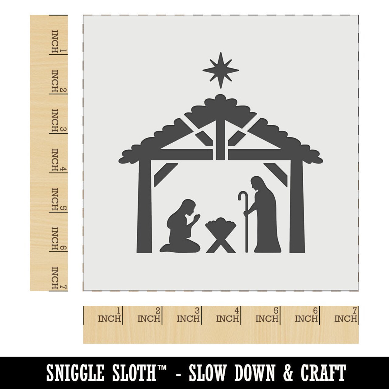Nativity Manger Scene Christianity Christmas Jesus Wall Cookie DIY Craft Reusable Stencil
